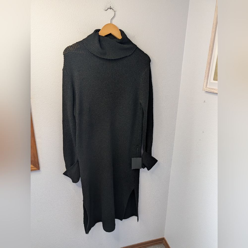 Lulus NWT Black Cowl‎ Neck Sweater Dress Size Small